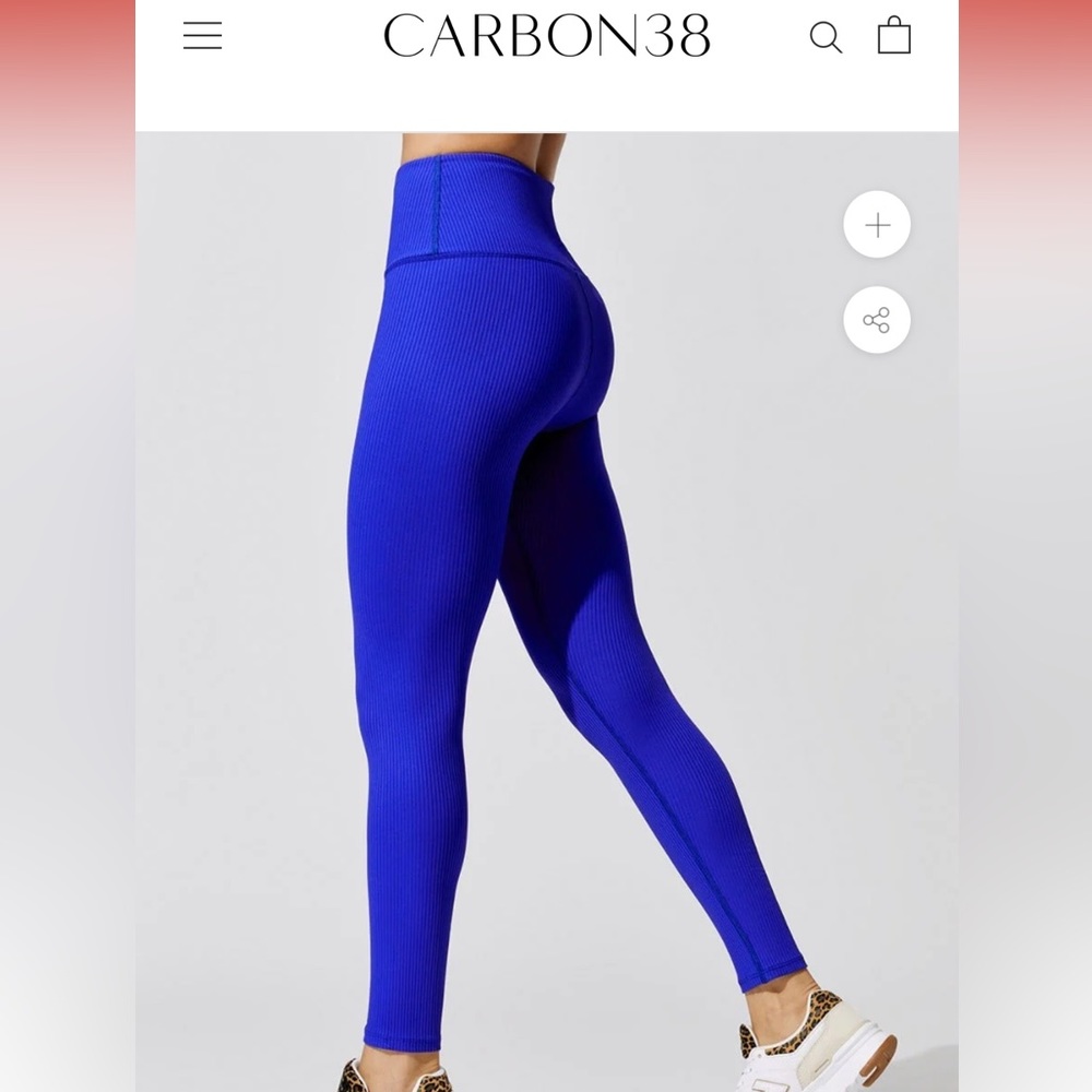 Carbon 38 Ribbed Regular Rise 7/8 Legging Royal Blue